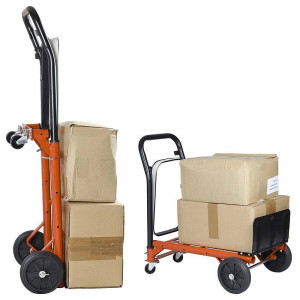 Carucior liza portabil cu 4 roti, suport sac de gunoi, pliabil, transport marfa maxim 80 kg - Img 3