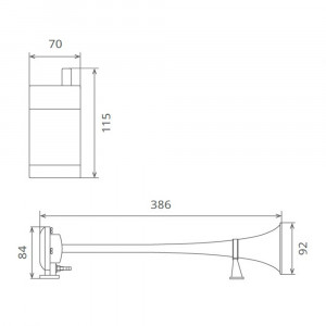 CLAXON CAMION CROM CU 1 GOARNA, MARINE, 24V 1A CU COMPRESOR - Img 3