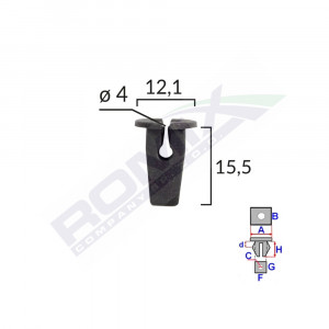 CLIPS FIXARE PENTRU VW SKODA - NEGRU SET 10 BUC - Img 2