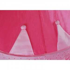 Cort de joaca tip castel, imprimeu buline si coronite, 105x135 cm, husa depozitare, roz - Img 14