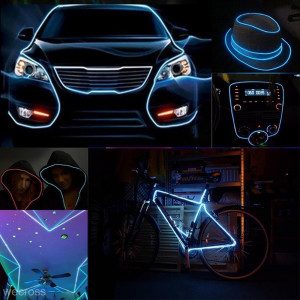 Fir cu lumina ambientala pentru auto, neon ambiental flexibil 3,2 mm culoare portocaliu - Img 5