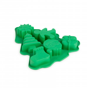 Formă de copt din silicon - motive de Crăciun - 22 x 18,5 x 2,5 cm - Img 2