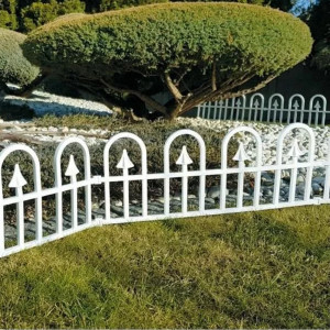 Gardulet pentru gradina, 60x31 cm, 4 segmente, posibilitate imbinare, pvc alb - Img 3