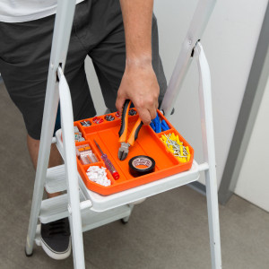 HANDY - Tavă cauciuc pentru unelte, cu compartimente şi riglă - 26 x 23,5 x 2,5 cm - Img 2