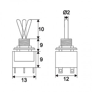 Intrerupatoare cu brat2 circuit3A-250VON-OFF-ON - Img 2