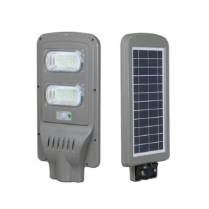 Lampa stradala led cu incarcare solara, senzor miscare, 40w, timer, 3 moduri, telecomanda - Img 1