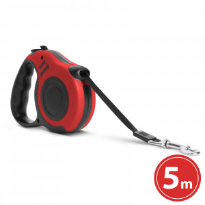 Lesă automată - 5 m - roșie - Img 1