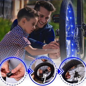 Lumini decorative pentru roata bicicleta, 20 led-uri colorate, 2 moduri iluminare, fir 2 m - Img 4