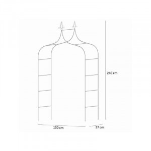 Pergola decorativa de gradina, constructie metalica, stil gothic, 240x150x37 cm - Img 12