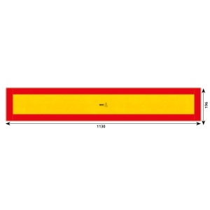 PLACA REFLECTORIZANTA GALBEN/ ROSU 1130X196 MM SUPORT ALUMINIU HICO - Img 2