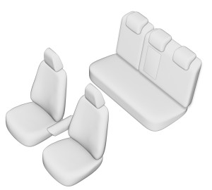 SET HUSE SCAUN MITSUBISHI ASX 2011- (BANCHETA FRACTIONATA) CU TETIERE SPATE IN FORMA DE L - Img 2