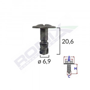 SURUB CAPAC MOTOR PENTRU VW/AUDI/SKODA 6.9X20.6MM - NEGRU SET 5 BUC - Img 2