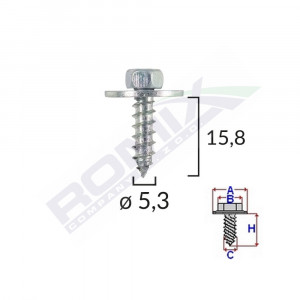 SURUB CU SAIBA FORD OPEL 5.5X19MM SET 10 BUC - Img 2