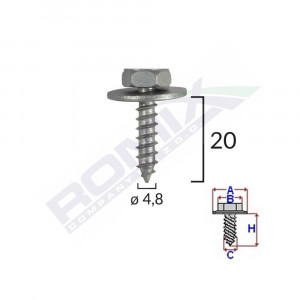 SURUB FIXARE ELEMENTE MOTOR PENTRU TOYOTA 4.8X20MM SET 10 BUC - Img 2
