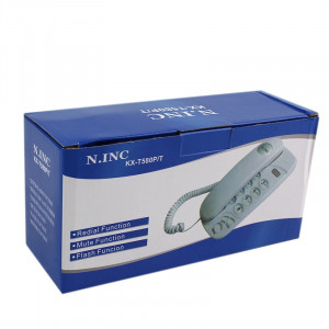 Telefon fix cu fir, montabil pe perete tastatura iluminata, redial, mute, flash culoare alb - Img 2