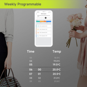 Termostat inteligent pentru calorifer, wifi, android ios, control vocal alexa, programabil - Img 14