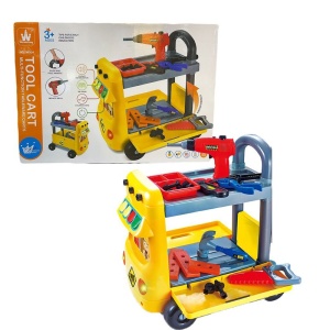 Banc de lucru pentru copii, forma autobuz, sunete, 38 accesorii multicolore - Img 6
