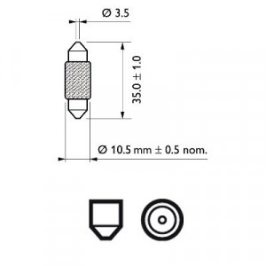 BEC BORD FESTOON T10.5X38 12V SET 10 BUC PHILIPS - Img 2