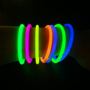 Betisoare bratari luminoase glow sticks, diverse culori, set 100 bucati culoare galben - Img 3