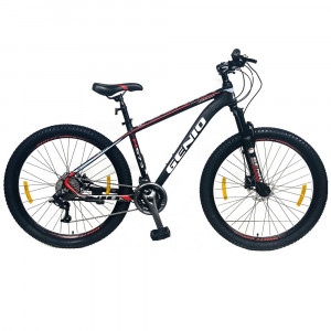 Bicicleta mountain bike 27.5 inch, 27 viteze, schimbator ltwoo, cadru aluminiu, frane hidraulice, rosu, genio - Img 1