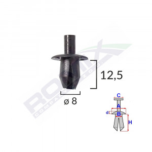 CLIPS FIXARE ELEMENTE ROATA PENTRU DACIA RENAULT - NEGRU SET 10 BUC - Img 2