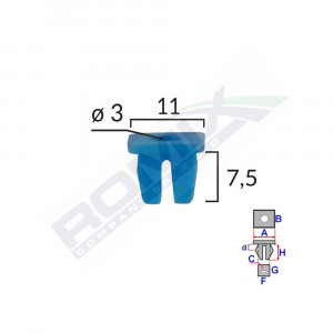 CLIPS FIXARE PENTRU GRUP VAG/ CITROEN/ FIAT/ ALFA - ALBASTRU SET 25 BUC - Img 1