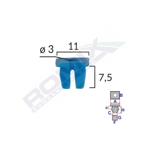 CLIPS FIXARE PENTRU GRUP VAG/ CITROEN/ FIAT/ ALFA - ALBASTRU SET 25 BUC - Img 4