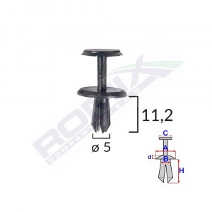 CLIPS FIXARE PENTRU MERCEDES 5X11.2MM - NEGRU SET 10 BUC - Img 2