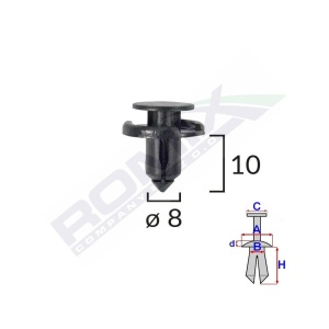 CLIPS FIXARE PENTRU NISSAN/TOYOTA/LEXUS/SUZUKI 8X10MM - NEGRU SET 10 BUC - Img 3