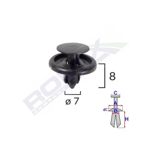 CLIPS FIXARE PENTRU TOYOTA/CITROEN/LEXUS 7X8MM - NEGRU SET 10 BUC - Img 3