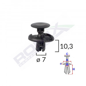 CLIPS FIXARE PENTRU TOYOTA/SUZUKI 7X10.3MM - NEGRU SET 10 BUC - Img 2