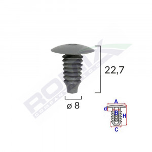 CLIPS TAPITERIE PENTRU AUDI/FORD/OPEL/MERCEDES VW 8X22.7 - NEGRU SET 10 BUC - Img 2