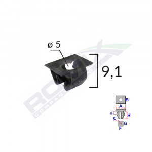 CLIPS TAPITERIE PENTRU GRUP VAG AUDI MERCEDES - NEGRU SET 10 BUC - Img 2