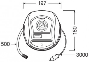 COMPRESOR AUTO 12V 120 W CU AFISAJ ANALOGIC TYREINFLATE 200 OSRAM - Img 3