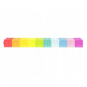 Cuburi senzoriale copii, silicon moale, multicolor, 5.3 x 6.5 cm, set 10 bucati - Img 8
