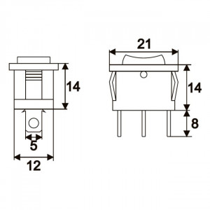 Interupator basculant 1 circuit 6A-250V ON-OFF-ON marcaj I-O-II - Img 2