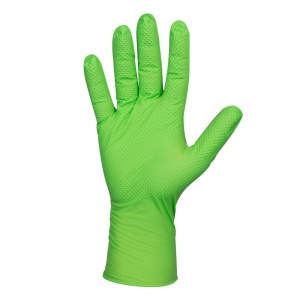 MANUSI NITRIL TEXTURA DIAMANTATA CULOARE VERDE 7,0MIL, MARIME XL, SET 100 BUC - Img 2