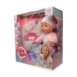 Papusa interactiva, bebelus care bea apa si face pipi, 6 accesorii, biberon, olita, 35 cm - Img 2
