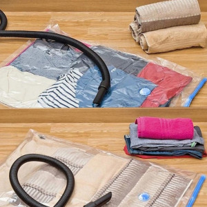 Sac pentru vidat transparent, reutilizabil, 80 x 110 cm, inchidere glisor - Img 2