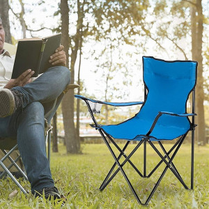 Scaun pliabil camping, manere, suport pahar, 50x82x80 cm - Img 3