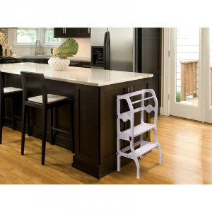 Scaun pliabil pentru copii, inaltator din lemn, 2 in 1 scaun si masa, learning tower - Img 10