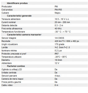 SENZORI PARCARE AFISAJ OGLINDA PNI P05 A SI CAMERA MERS INAPOI (include taxa de timbru verde) - Img 4