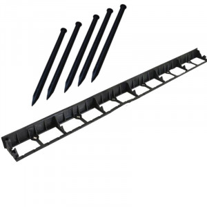 Separator gazon inaltime 4.5 cm, lungime 100 cm, 6 gauri prindere, negru - Img 11