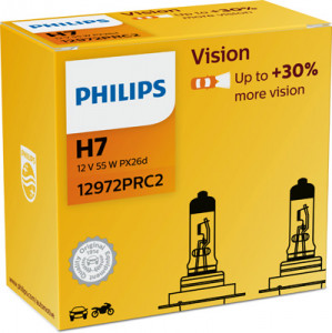 SET 2 BECURI FAR H7 55W 12V VISION PHILIPS - Img 1