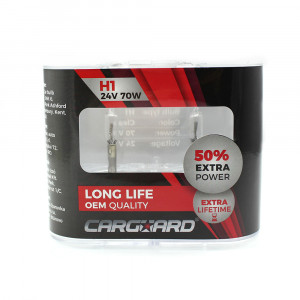 Set de 2 becuri Halogen 24V - H1, 70W, +50% Intensitate - LONG LIFE - CARGUARD - Img 3
