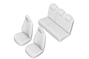 SET HUSE SCAUN DACIA LOGAN MCV 5 LOCURI 2004-2012 (BANCHETA FRACTIONATA) CU TETIERE SPATE IN FORMA DE L - Img 2