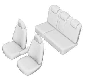 SET HUSE SCAUN FORD KUGA 2017-2019 (BANCHETA FRACTIONATA) CU TETIERE SPATE IN FORMA DE L - Img 2