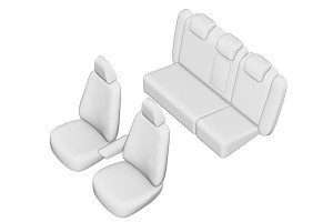 SET HUSE SCAUN VOLKSWAGEN PASSAT 2011-2014 (BANCHETA FRACTIONATA) CU TETIERELE SPATE IN FORMA DE L