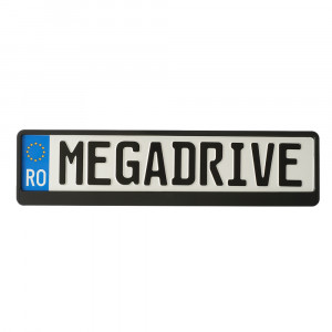 SUPORT NUMAR INMATRICULARE MEGA DRIVE METALIZAT NEGRU 1 BUC - Img 2