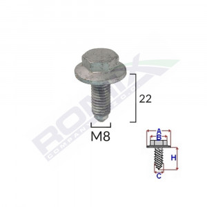 SURUB FIXARE ELEMENTE MOTOR PENTRU GRUP VAG 8X22MM SET 5 BUC - Img 1